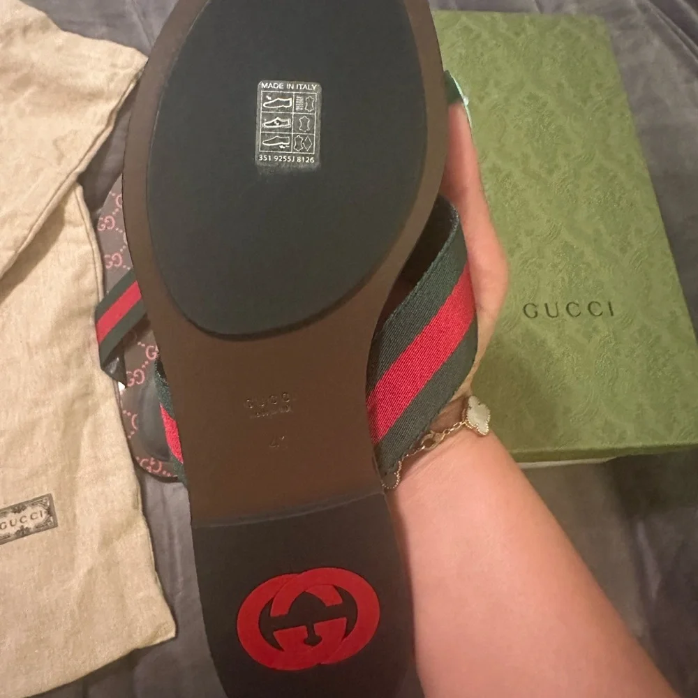 NEW Gucci Black & Brown Interlocking GG Slides